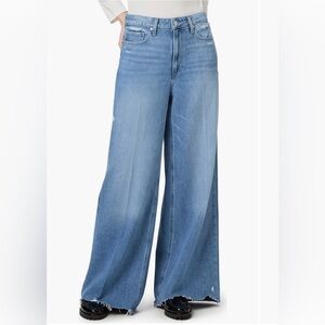 PAIGE High Waist Wide Leg Jean (Rumors with Rock Hem), Size 27